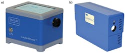 FIGURE 2. The LaserTune (a), a packaged QCL by Block Engineering, is the light source in the company's LaserWarn 'trip-wire' open-path gas-sensing system (b). FIGURE 2. The LaserTune (a), a packaged QCL by Block Engineering, is the light source in the company's LaserWarn 'trip-wire' open-path gas-sensing system (b).