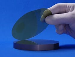 A wafer after separation. A wafer after separation.