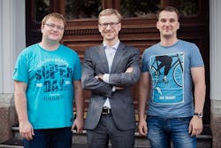 From left to right, Alexander Krasnok, Denis Baranov, and Sergey Makarov from ITMO University and Moscow Institute of Physics and Technology announce a new means of improving optical communications with silicon nanoparticles. (Image credit: MIPT and ITMO University)