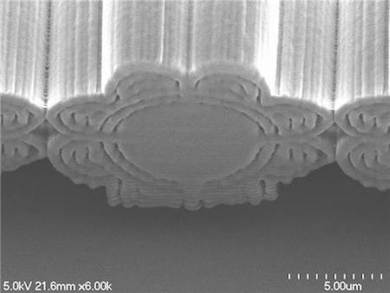 A 3D print of an optimized flower structure is only 15 &micro;m in cross-sectional size.
