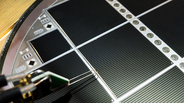 A wafer-bonded III-V and silicon multi-junction solar cell with 30.2% efficiency beats theoretical limits. (Image credit: Fraunhofer ISE/A. Wekkeli)