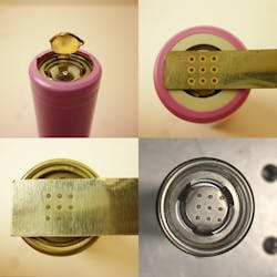 FIGURE 5. An example of battery welding that lacks burn-through and witness marks. FIGURE 5. An example of battery welding that lacks burn-through and witness marks.