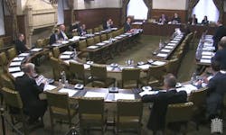 A still frame from the video of the Westminster Hall debate on photonics is shown, whereby the UK has established the All Party Parliamentary Group for Photonics.