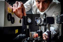Elias Kristensson of Lund University works on the ultrafast five trillion frame-per-second camera.
