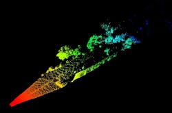 A point cloud is shown for Cepton lidar, which has a scanning range of beyond 200 m and better than 0.2 degree angular resolution. A point cloud is shown for Cepton lidar, which has a scanning range of beyond 200 m and better than 0.2 degree angular resolution.