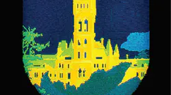 Scientists have developed a new form of high-resolution printing--displaying here the famous tower at the University of Glasgow--that could have wide-ranging applications in data storage, anti-counterfeiting measures, and digital imaging.