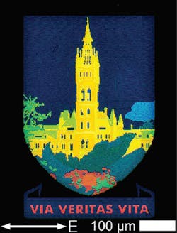 Scientists have developed a new form of high-resolution printing--displaying here the famous tower at the University of Glasgow--that could have wide-ranging applications in data storage, anti-counterfeiting measures, and digital imaging. Scientists have developed a new form of high-resolution printing--displaying here the famous tower at the University of Glasgow--that could have wide-ranging applications in data storage, anti-counterfeiting measures, and digital imaging.