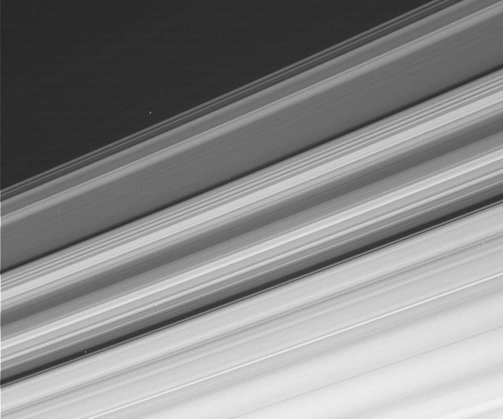 A raw image with Cassini pointing toward Saturn and its rings was taken through CL1 and CL2 filters (in the 600 nm range). This image has not been validated or calibrated. A validated/calibrated image will be archived with the NASA Planetary Data System. (Image credit: NASA/JPL-Caltech/Space Science Institute)