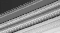 A raw image with Cassini pointing toward Saturn and its rings was taken through CL1 and CL2 filters (in the 600 nm range). This image has not been validated or calibrated. A validated/calibrated image will be archived with the NASA Planetary Data System.