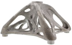 AM-manufactured spider bracket -- notice the 3D mesh. AM-manufactured spider bracket -- notice the 3D mesh.