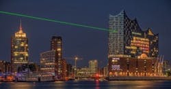 The laser in the night sky and the message on the base of Hamburg's new concert hall and landmark, the Elbphilharmonie, welcomes the European XFEL. The laser in the night sky and the message on the base of Hamburg's new concert hall and landmark, the Elbphilharmonie, welcomes the European XFEL.