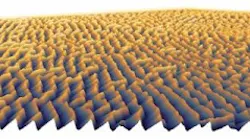 Topography image of a nanoimprint stamp of a 3D computer-generated hologram fabricated with the NanoFrazor from SwissLitho. Stamps such as these can be used to replicate 3D structures in high volume using the HERCULES NIL nanoimprint lithography system from EV Group.