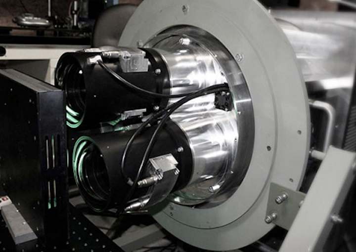 Ultralarge-format lenses are shown mounted in the B66 Aerial Surveillance camera. (Image credit: Resolve Optics)