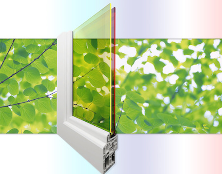 Tandem quantum-dot luminescent solar concentrators power double-pane solar windows