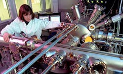 U.S. Army Research Laboratory researcher Wendy Sarney uses the lab&apos;s new molecular beam epitaxy machine to produce indium arsenide antimonide (InAsSb) IR detector materials with a new synthesis process.