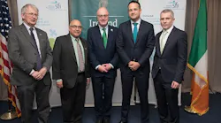 Pictured at the United States Institute of Peace in Washington DC, professor Eoin O'Reilly, interim CEO of the Tyndall National Institute, Cork, with Sunit Rikhi, non-executive director & executive consultant for Rockley Photonics, prof Mark Ferguson, director general of Science Foundation Ireland and chief scientific adviser to the Government of Ireland, An Taoiseach Leo Varadkar TD, and Patrick Morrissey, centre manager of the SFI Research Centre IPIC.