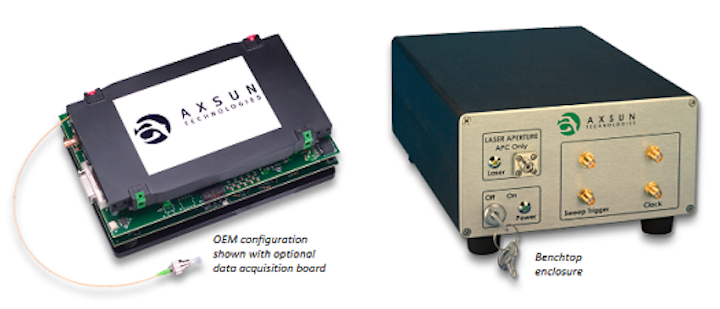 Swept-wavelength lasers are critical to optical coherence tomography imaging applications. (Image credit: Axsun Technologies)