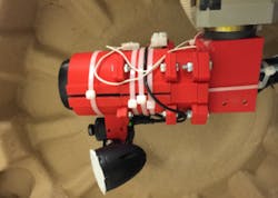 This robot has a package of sensors combined with machine vision for inspecting quartz crucibles for photovoltaic-cell manufacture. This robot has a package of sensors combined with machine vision for inspecting quartz crucibles for photovoltaic-cell manufacture.