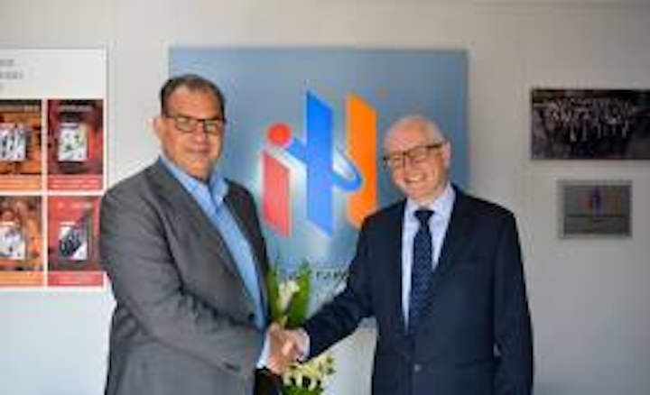 Shown are G&H COO Alex Warnock and ITL managing director Tom Cole. (Image credit: Gooch & Housego)