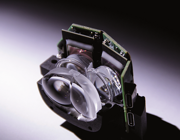 The internal optical elements are contained in a headset for new virtual reality (VR) glasses that do not cause headaches or motion sickness. (Image credit: Fraunhofer FEP)