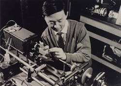Charles Kuen Kao doing an early experiment on optical fiber at the Standard Telecommunications Laboratory in Harlow, England, in the 1960s. He shared the Nobel Prize in Physics in 2009. Charles Kuen Kao doing an early experiment on optical fiber at the Standard Telecommunications Laboratory in Harlow, England, in the 1960s. He shared the Nobel Prize in Physics in 2009.