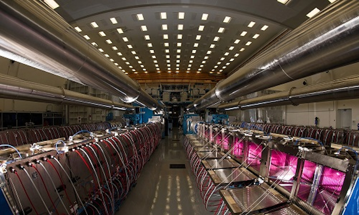 Seen here are the main amplifiers at the Omega EP laser at the University of Rochester's Laboratory for Laser Energetics (LLE). The LLE's OMEGA Laser Facility is a vital contributor to national security, a source of scientific education and leadership, and an engine of regional innovation and growth for the laser, optics, imaging and photonics sector. (Image credit: J. Adam Fenster/University of Rochester)