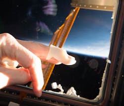 A finger splint was printed on Made In Space's Additive Manufacturing Facility (AMF) onboard the International Space Station (ISS). A finger splint was printed on Made In Space's Additive Manufacturing Facility (AMF) onboard the International Space Station (ISS).