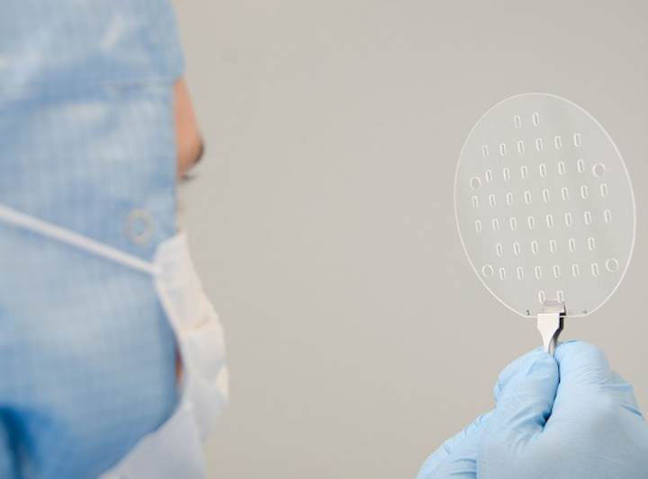 More funding is available to develop laser-inscribed wafers like this one. (Image credit: Optoscribe)