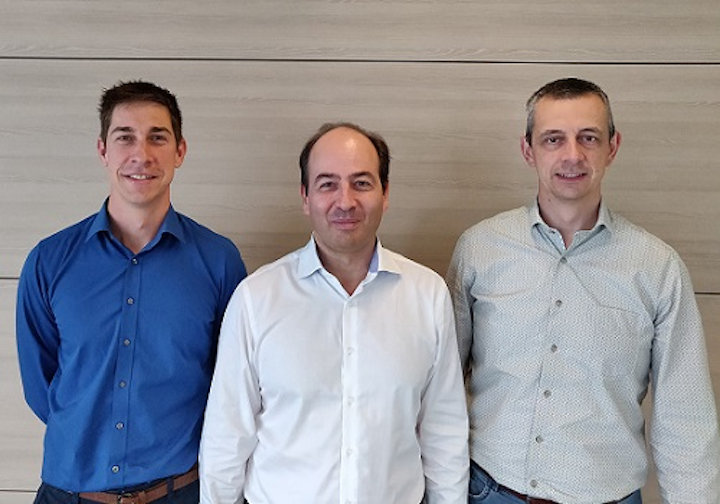 Sentea's management team from left to right: Thijs Spuesens (CTO), Karsten Verhaegen (CEO), Ronny Bockstaele (COO). (Image credit: imec)