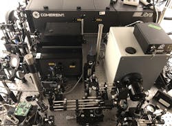 Shown is the trillion-frame-per-second compressed ultrafast photography system. Shown is the trillion-frame-per-second compressed ultrafast photography system.