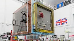 Shown is an Earth Observation Satellite being built.