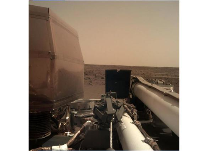 Teledyne's Instrument Deployment Camera (IDC) onboard NASA's InSight probe takes its first pictures of Mars