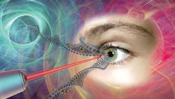 Gold nanoparticles act as nanolenses to concentrate the energy produced by the extremely short pulse of a femtosecond laser to create a nanoscale incision on the surface of the eye's retina cells. This technology, which preserves cell integrity, can be used to effectively inject drugs or genes into specific areas of the eye, offering new hope to people with glaucoma, retinitis, or macular degeneration. Gold nanoparticles act as nanolenses to concentrate the energy produced by the extremely short pulse of a femtosecond laser to create a nanoscale incision on the surface of the eye's retina cells. This technology, which preserves cell integrity, can be used to effectively inject drugs or genes into specific areas of the eye, offering new hope to people with glaucoma, retinitis, or macular degeneration.