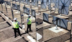 The solar thermal research hub at Steel River, Newcastle in Australia is shown. The solar thermal research hub at Steel River, Newcastle in Australia is shown.