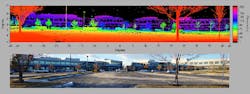 Insight LiDAR has launched an FMCW lidar system for the autonomous vehicle market. Shown is a lidar point map (upper) and the Insight facility (lower).