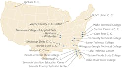 This map shows the colleges that have partnered with LASER-TEC and offer LFO courses. Those designated with the yellow triangle are outside the southeast area. This map shows the colleges that have partnered with LASER-TEC and offer LFO courses. Those designated with the yellow triangle are outside the southeast area.