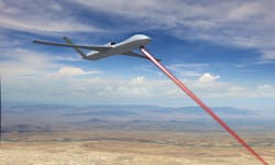 FIGURE 1. The HELLADS laser offers a new approach to electrically powered lasers with sufficiently low size, weight, and power consumption to enable deployment on a number of tactical platforms, including unmanned aircraft systems such as GA-ASI&apos;s Avenger.