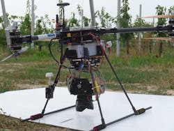 A typical application for drone-based cameras is the recording of the degree of leaf coverage for planning of irrigation or plant-protection measures. A typical application for drone-based cameras is the recording of the degree of leaf coverage for planning of irrigation or plant-protection measures.