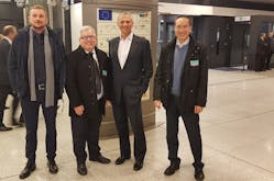 Markus Wilkens (Photonics21, leftmost) and Carlos Lee (EPIC, rightmost) while lobbying in Brussels.