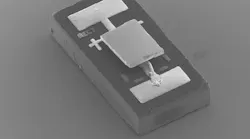 An IR LED about the size of a grain of rice, shown in this scanning electron microscope (SEM) image, was modified by smoothing its surface so that it could be placed in close proximity to a custom-made calorimeter, with a gap of 55 nm between them. The calorimeter's measurements showed that the LED, when run with electrodes reversed, behaved as if it were at a lower temperature, cooling down the calorimeter.
