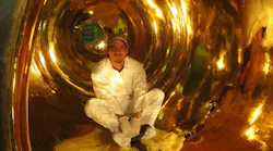 Laser Gold is shown in a chemical reaction vessel.