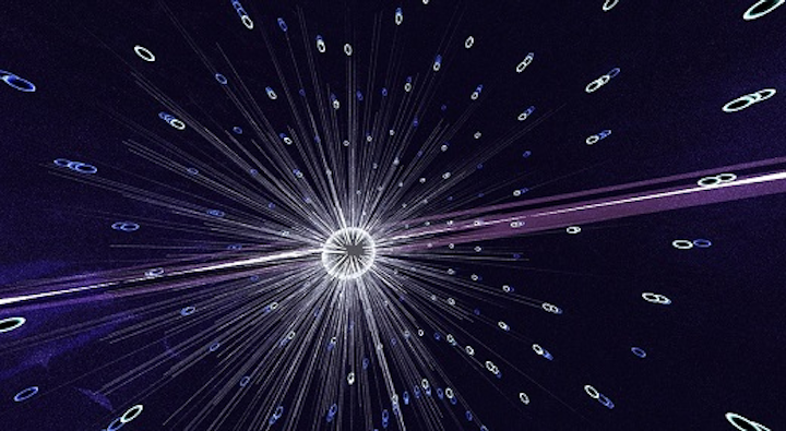 Researchers find that fluorescence near an optical nanofiber depends on the shape of light used to excite the atoms. (Image credit: E. Edwards/JQI)