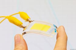 Flexible OLED processed with sheet-to-sheet technology (Image from Fraunhofer FEP)