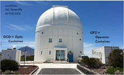 Tesat T-AOGS at the astronomical site in Teneriffe, Spain. Tesat T-AOGS at the astronomical site in Teneriffe, Spain.