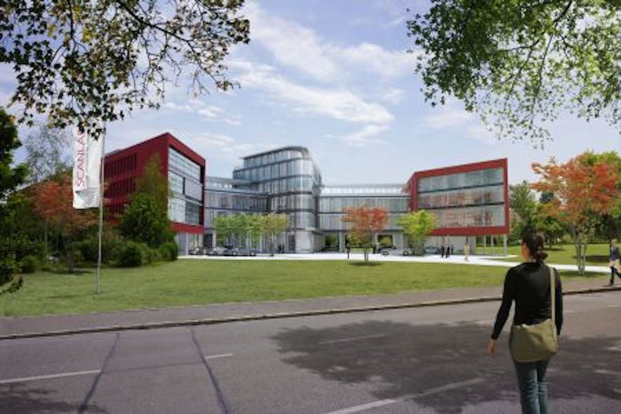 Drawing of the new Scanlab headquarters, which is nearing completion in Puchheim, Germany.