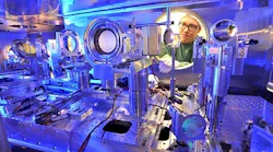 IMAGE: In a target chamber, the light pulse of the high-performance laser DRACO hits a gas-jet with an aim to accelerate electrons to almost the speed of light on a distance shorter than a pencil’s width; the optimum conditions for this acceleration are now better understood.