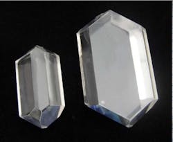 Potassium Acid Pthalate (KAP) single crystal boules grown at Inrad Optics.
