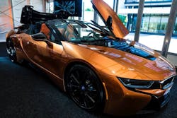 The new BMW i8 Roadster exhibited at AKL’18 is the first car to feature additive manufactured parts in automotive serial manufacturing. The new BMW i8 Roadster exhibited at AKL’18 is the first car to feature additive manufactured parts in automotive serial manufacturing.