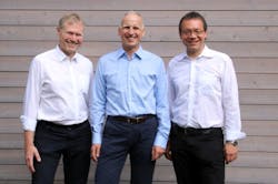 From left to right: Klaus-Henning Noffz (CEO, Silicon Software), Dietmar Ley (CEO, Basler AG), Ralf Lay (CEO, Silicon Software). From left to right: Klaus-Henning Noffz (CEO, Silicon Software), Dietmar Ley (CEO, Basler AG), Ralf Lay (CEO, Silicon Software).