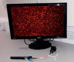 IMAGE: This low-cost wavelength meter is highly accurate and uses just a length of optical fiber and a camera that images the speckle pattern emerging from the fiber. IMAGE: This low-cost wavelength meter is highly accurate and uses just a length of optical fiber and a camera that images the speckle pattern emerging from the fiber.